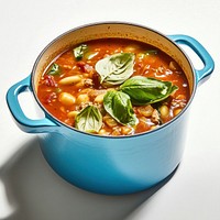 Minestrone food pot white.