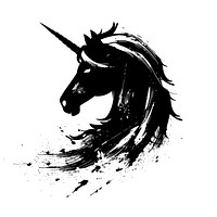 Unicorn silhouette animal black.