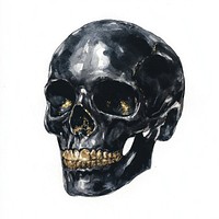 Black color skull illustration artistic macabre.