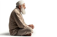 Muslim old ma praying background sitting person.