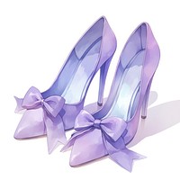 Purple coquette high heels illustration watercolor footwear.