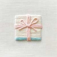 Gift box embroidery handmade pastel.