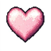 Pink heart icon pixel illustration valentine's.