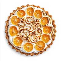 A Christmas orange meringe pie dessert pastry food.