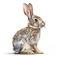 A rabbit illustration watercolor realistic.