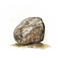 An isolated stone illustration watercolor realistic.