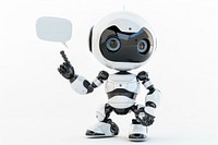 Robot with a speech bubble illustration background character.