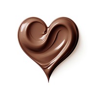 Brown heart shaped cream chocolate dessert texture.