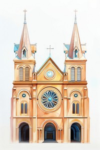 Cathedral of Saigon cathedral architecture illustration.