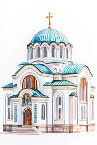 Temple of Saint Sava architecture illustration building.