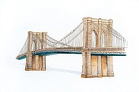 Brooklyn Bridge bridge illustration watercolor.