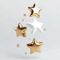 Tiny star glitter illustration floating white.