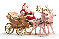 Photo Santa Claus riding carriage celebration christmas reindeer.