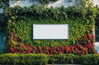 Empty sign on wall outdoors garden nature.