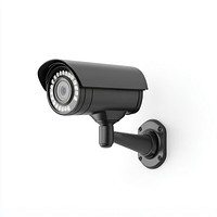 Real security camera surveillance wall-mounted electronics.