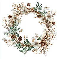 Dry branchs Wreath wreath art illustration.