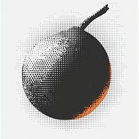 Black Grapefruit gradient transitioning smoothly halftone abstract design.