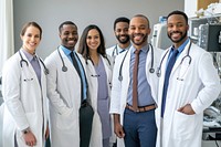 A group of doctors smiling medical man.