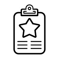 Clipboard star illustration symbol icon.