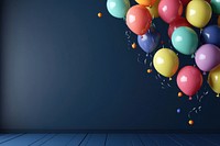 Colorful balloons flying celebration decoration background.