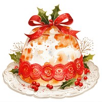 Pudding christmas dessert ribbon.