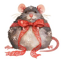 Rat illustration christmas animal.