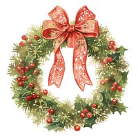 Wreath illustration christmas red.