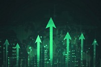 Green arrows pointing upwards business analysis digital.