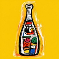 A champagne bottle illustration colors art.