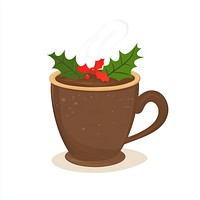 Hot chocolate in cup background christmas beverage.