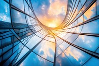 Futuristic architecture building sky window.