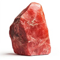 An isolated heavy red stone gemstone mineral crystal.