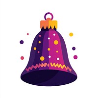 An isolated purple christmas bell shape icon vibrant colors vibrant colors.