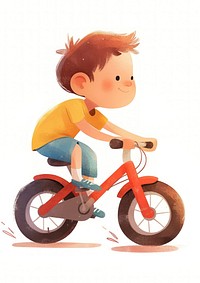 A cute boy riding a bike illustration bicycle child.