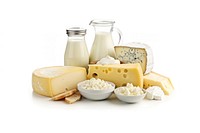 Fresh dairy products cheese food milk.