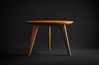 Modern rounded wooden table background furniture minimalist.