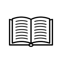 Simple open book icon illustration reading white.