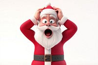 3D illustration of Santa Claus surprise cartoon santa.