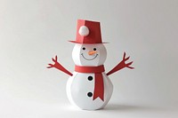 Happy jolly snowman winter paper craft.