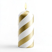 White Gold Striped Candle candle striped festive.