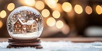 Photo of a snow globe christmas background winter.