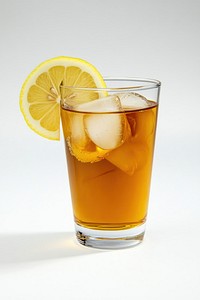 Real iced lemon tea glass beverage drink.