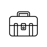 Simple business briefcase icon illustration line minimalist.