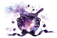 Magic cauldron purple illustration witchcraft.