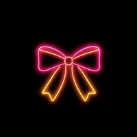 Ribbon tied light neon illustration.