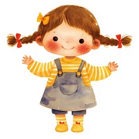 A cute baby girl happy illustration watercolor children's.