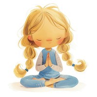 A cute girl Practicing yoga poses child illustration art.