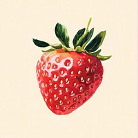 Strawberry illustration fruit art.