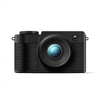 Black Compact camera with zoom lens professional photography design.