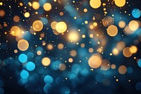 Blurred background of blue and gold lights blurred night bokeh.